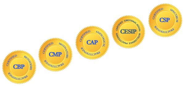 Spectrum Assessments certification seals - CBP, CMP, CAP, CESIP, CSP